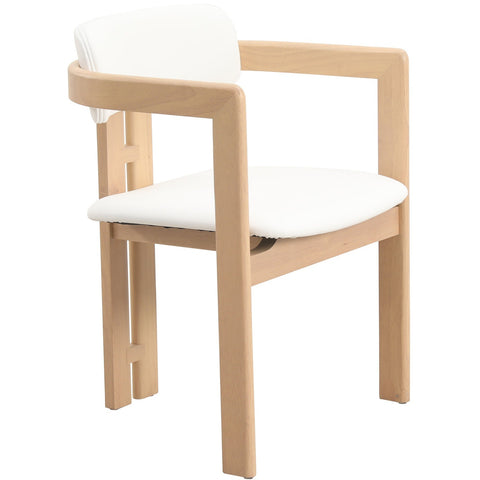 Velo Series Modern Dining Chair with Upholstered Leather and Wood Legs