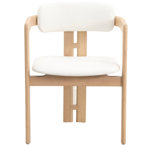 Velo Series Modern Dining Chair with Upholstered Leather and Wood Legs