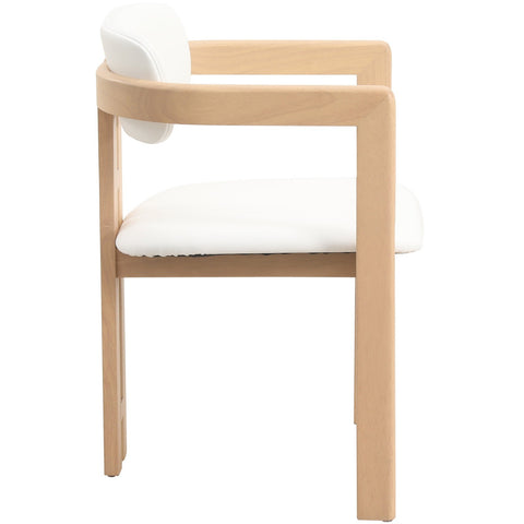 Velo Series Modern Dining Chair with Upholstered Leather and Wood Legs