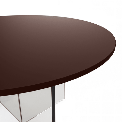 Valore Series Modern Coffee Table with Round Tabletop and Sturdy Acrylic Cross Base for Living Room and Bedroom