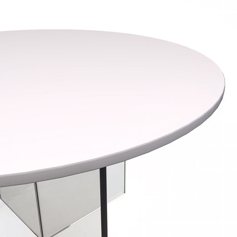 Valore Series Modern Coffee Table with Round Tabletop and Sturdy Acrylic Cross Base for Living Room and Bedroom