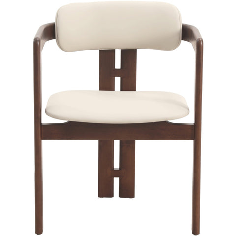 Velo Series Modern Dining Chair with Upholstered Leather and Wood Legs