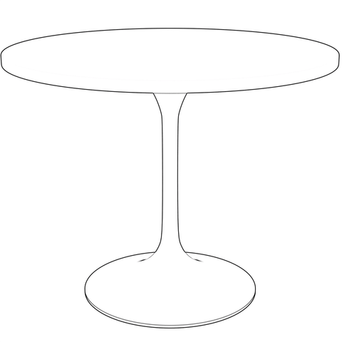 Verve 36" Dining Table, Mid-Century Modern Round Dining Table with MDF Top and Brushed Chrome Pedestal Base for Dining Room and Kitchen