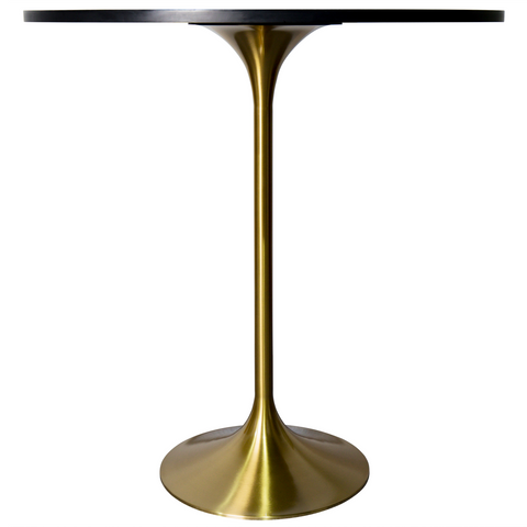 Verve Bar Height Dining Table with Round MDF, Sintered Stone, or Resin Top & Gold Stainless Steel Base