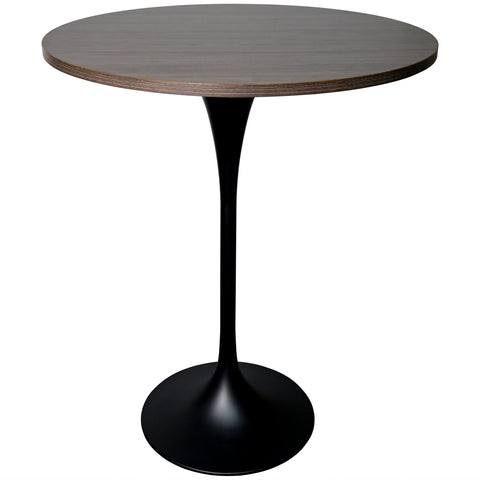 Verve Bar Height Dining Table with Round MDF, Sintered Stone, or Resin Top & Black Stainless Steel Base