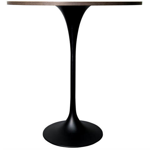 Verve Bar Height Dining Table with Round MDF, Sintered Stone, or Resin Top & Black Stainless Steel Base