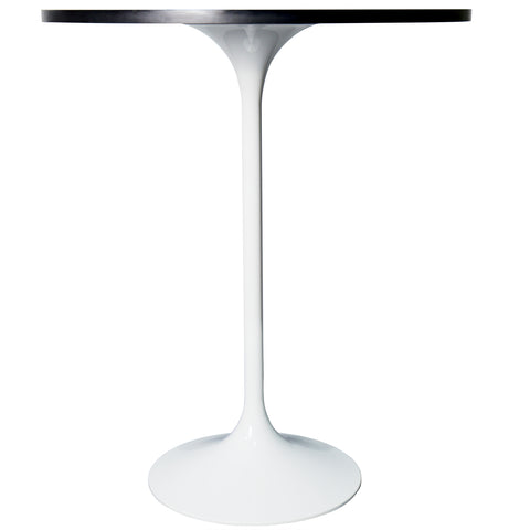 Verve Bar Height Dining Table with 27" Round MDF Top and White Stainless Steel Pedestal Base