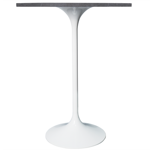 Verve Bar Height Dining Table with 27" Round MDF Top and White Stainless Steel Pedestal Base