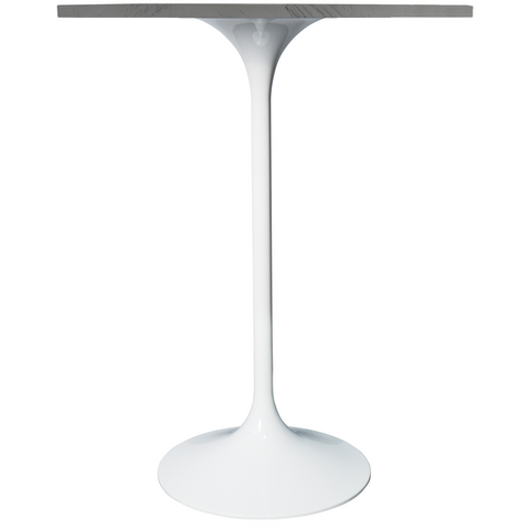 Verve Bar Height Dining Table with 27" Round MDF Top and White Stainless Steel Pedestal Base