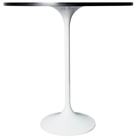 Verve Bar Height Dining Table with 27" Round MDF Top and White Stainless Steel Pedestal Base