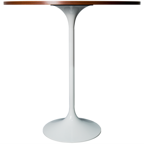 Verve Bar Height Dining Table with 27" Round MDF Top and White Stainless Steel Pedestal Base