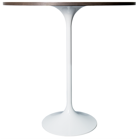 Verve Bar Height Dining Table with 27" Round MDF Top and White Stainless Steel Pedestal Base