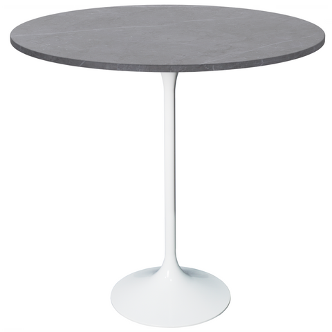 Verve Bar Height Dining Table with 27" Round MDF Top and White Stainless Steel Pedestal Base