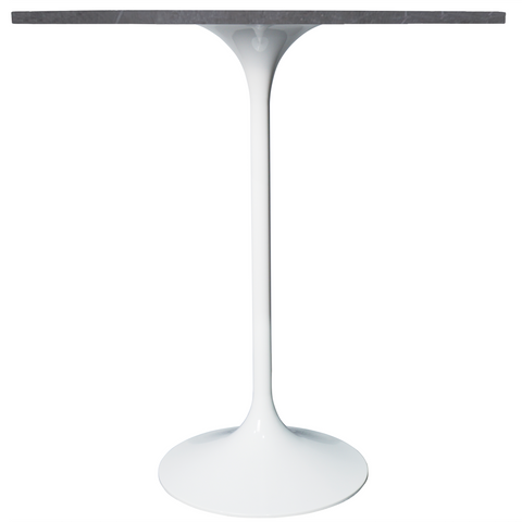 Verve Bar Height Dining Table with 27" Round MDF Top and White Stainless Steel Pedestal Base