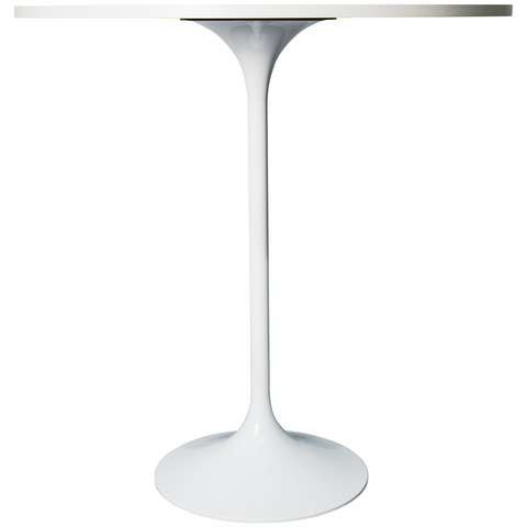 Verve Bar Height Dining Table with 27" Round MDF Top and White Stainless Steel Pedestal Base