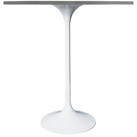 Verve Bar Height Dining Table with 27" Round MDF Top and White Stainless Steel Pedestal Base