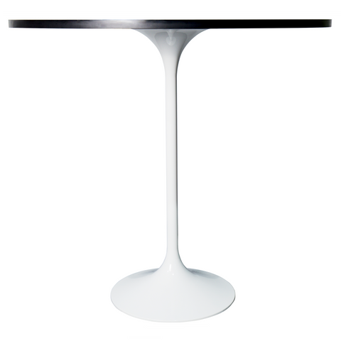 Verve Bar Height Dining Table with 27" Round MDF Top and White Stainless Steel Pedestal Base