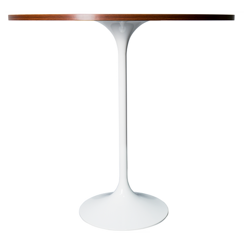 Verve Bar Height Dining Table with 27" Round MDF Top and White Stainless Steel Pedestal Base