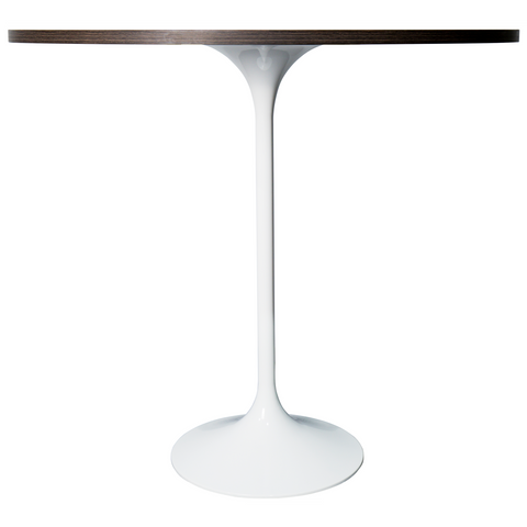 Verve Bar Height Dining Table with 27" Round MDF Top and White Stainless Steel Pedestal Base