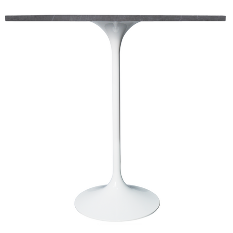 Verve Bar Height Dining Table with 27" Round MDF Top and White Stainless Steel Pedestal Base