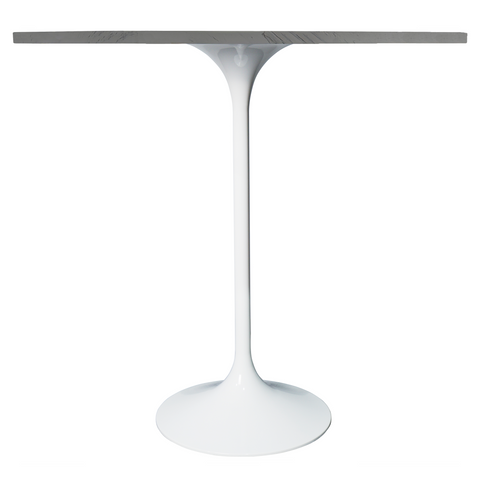 Verve Bar Height Dining Table with 27" Round MDF Top and White Stainless Steel Pedestal Base