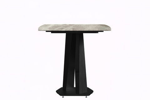 Voren Dining Table with Rectangular Tabletop with Gold/Black Stainless Steel Base