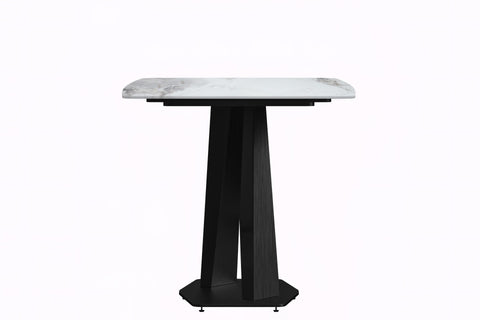 Voren Dining Table with Rectangular Tabletop with Gold/Black Stainless Steel Base