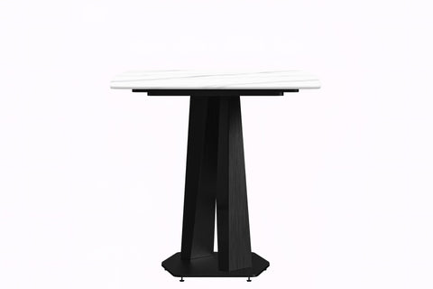 Voren Dining Table with Rectangular Tabletop with Gold/Black Stainless Steel Base