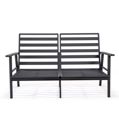 Walbrooke Modern Outdoor Patio Loveseat – Black, Brown, White, or Grey Frame & Removable Cushions