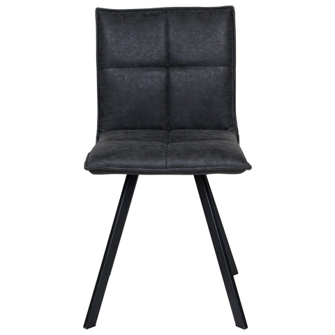 Wesley Modern Leather Dining Chair With Metal Legs Set of 2