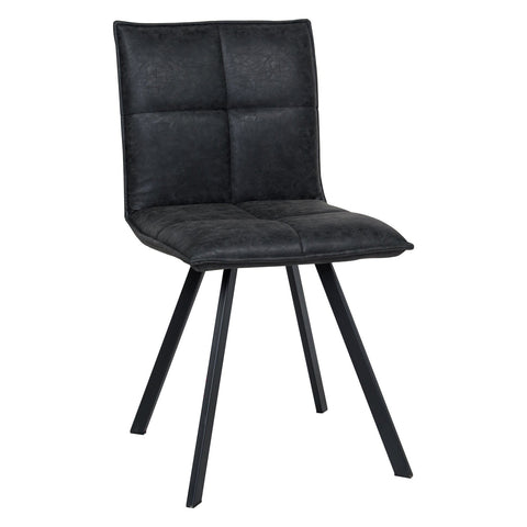 Wesley Modern Leather Dining Chair With Metal Legs