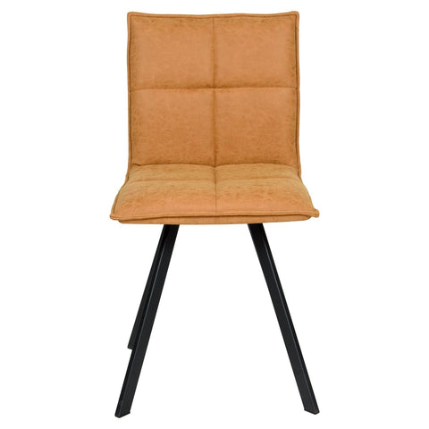 Wesley Modern Leather Dining Chair With Metal Legs Set of 2