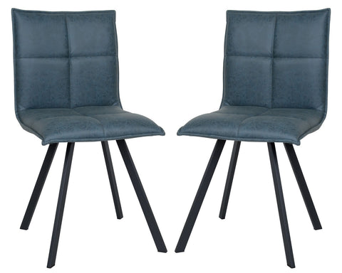 Wesley Modern Leather Dining Chair With Metal Legs Set of 2