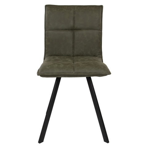 Wesley Modern Leather Dining Chair With Metal Legs Set of 2