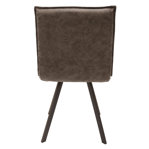 Wesley Modern Leather Dining Chair With Metal Legs