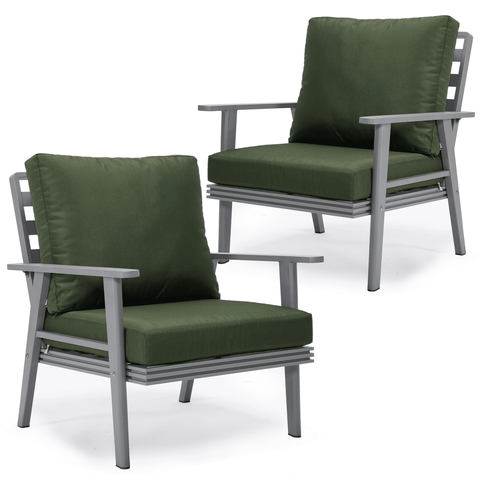 Walbrooke Modern Grey Patio Arm Chair, Set of 2