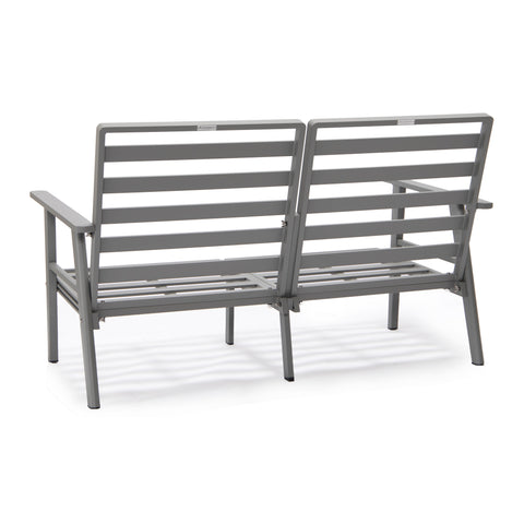 Walbrooke Modern Outdoor Patio Loveseat – Black, Brown, White, or Grey Frame & Removable Cushions