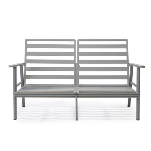 Walbrooke Modern Outdoor Patio Loveseat – Black, Brown, White, or Grey Frame & Removable Cushions