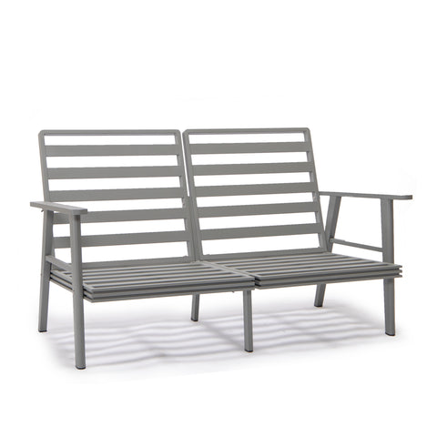 Walbrooke Modern Outdoor Patio Loveseat – Black, Brown, White, or Grey Frame & Removable Cushions