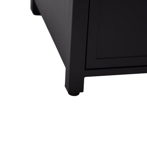 Walbrooke Modern Square Tank Holder Table with Tempered Glass Top and Powder Coated Aluminum