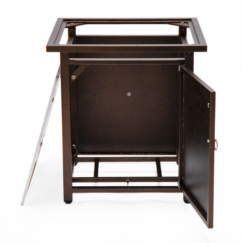 Walbrooke Modern Square Tank Holder Table with Tempered Glass Top and Powder Coated Aluminum