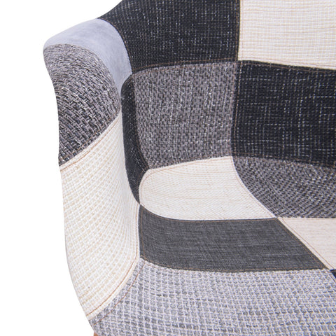 Willow Patchwork Fabric Eiffel Accent Chair Set of 4