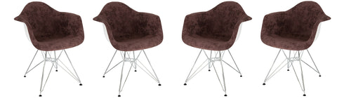 Willow Velvet Eiffel Metal Base Accent Chair Set of 4