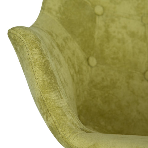 Willow Modern Petite Twill Upholstered Fabric/Velvet with Eiffel Base Rocking Chair