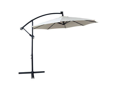 Willry Modern Outdoor 10 Ft Offset Cantilever Hanging Patio Umbrella With Solar Powered LED