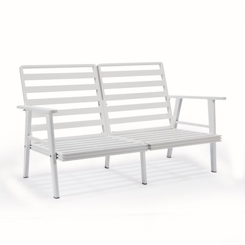 Walbrooke Modern Outdoor Patio Loveseat – Black, Brown, White, or Grey Frame & Removable Cushions