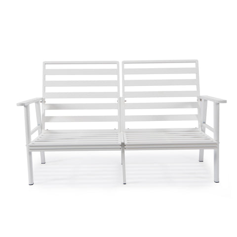 Walbrooke Modern Outdoor Patio Loveseat – Black, Brown, White, or Grey Frame & Removable Cushions