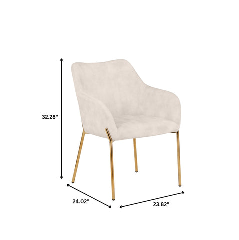 Zaire Upholsters Dining Chair in Velvet/Leather/Boucle with Gold Chrome Iron