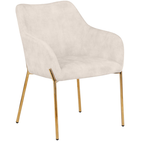 Zaire Upholsters Dining Chair in Velvet/Leather/Boucle with Gold Chrome Iron