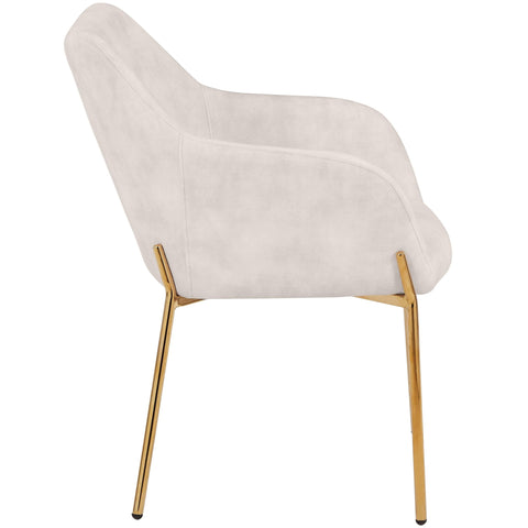 Zaire Upholsters Dining Chair in Velvet/Leather/Boucle with Gold Chrome Iron